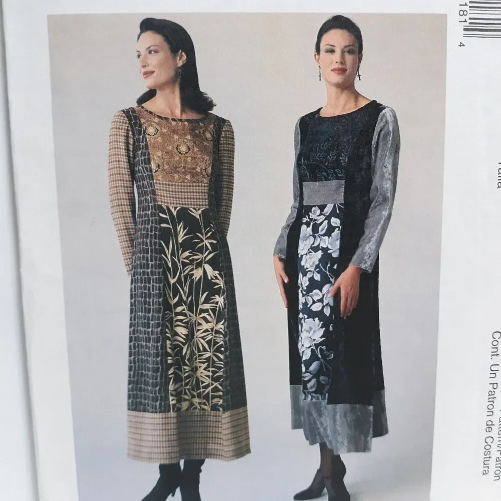 McCall's 9518 Sewing Pattern NEW Womens Pullover Dress X Small 4-6 Long Sleeve
